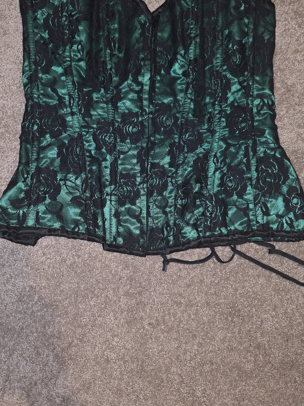 Corsets Lavish Green and Black And Matching Plaid Skirt